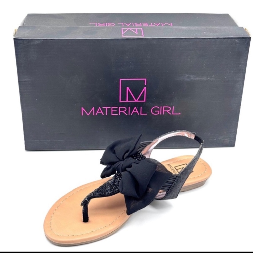 Material Girl Womens Swan 2 Split Toe Casual T-Strap Sandals, Black, Size 6.5 - Picture 16 of 16